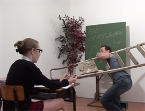 Fist and Anal blonde with glasses 2